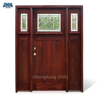 Dark Red Tranditinal Alder Solid Wood Door