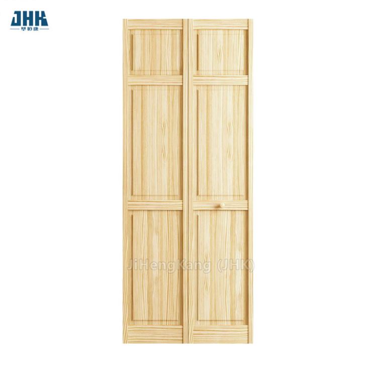 Double White Bi-Folding Interior Wooden Folding Door (JHK-B03)
