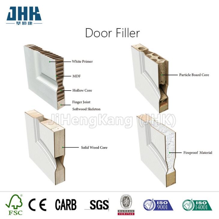 3 Panel White Primer Grain Molded Door