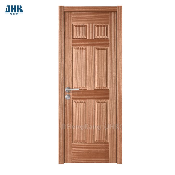 Chinese Factory of Wooden Swing Single Wood Veneer Room Doors White Interior Pre Hung Solid Core Timber Plywood Simple Flush Door Design
